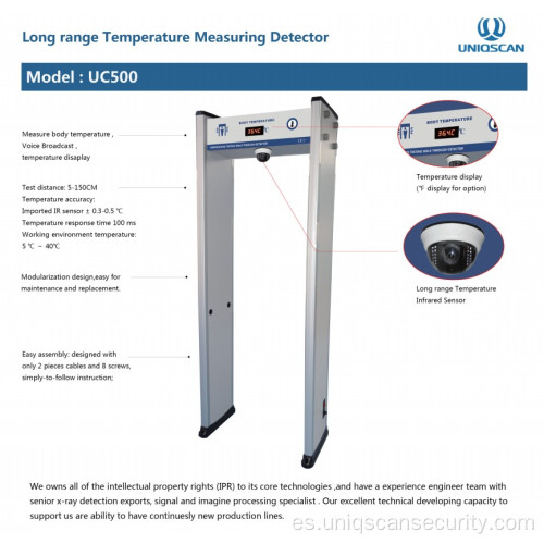 Puerta de detección de temperatura por infrarrojos de 6 zonas de largo alcance